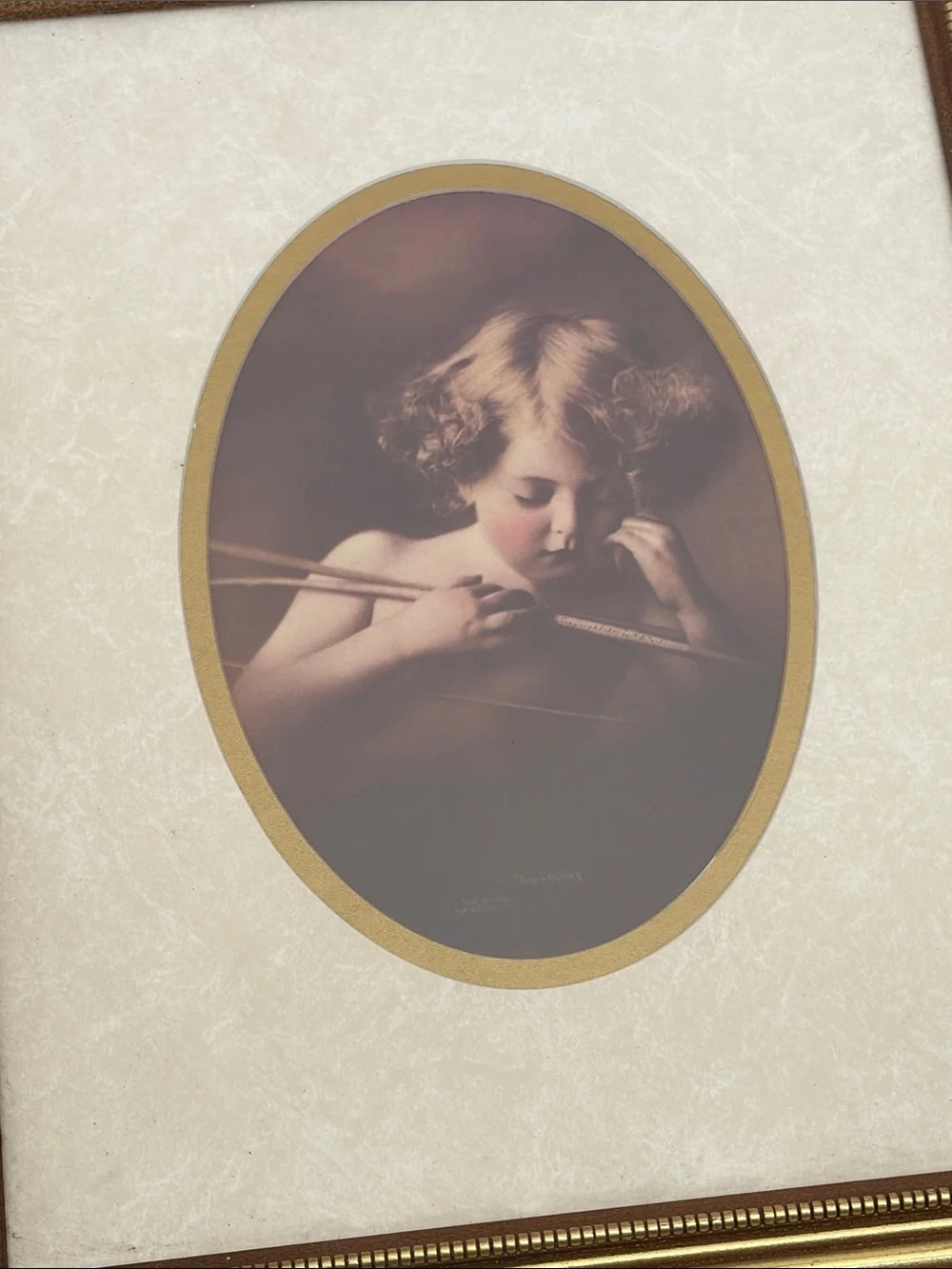 Vintage Gold Framed Cherub Wall Art Pair - Classic